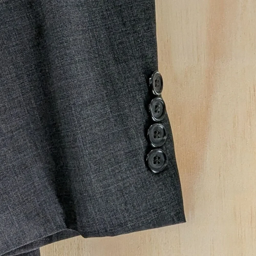 Brooks Brothers Brooks Cool 46R Sport Coat Blazer Jacket Gray Partly Lined EUC